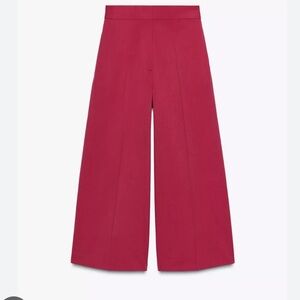 Zara High Waist Culotte Pants in Raspberry | Size L